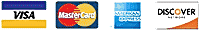 Visa, Master Card, American Express, Discover